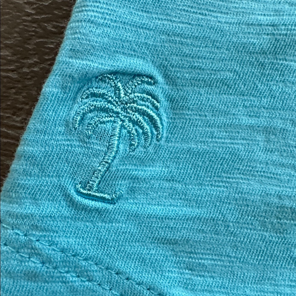 Lilly Pulitzer Aqua Etta Slub Cotton Shirt, size S, like new - Picture 2 of 4